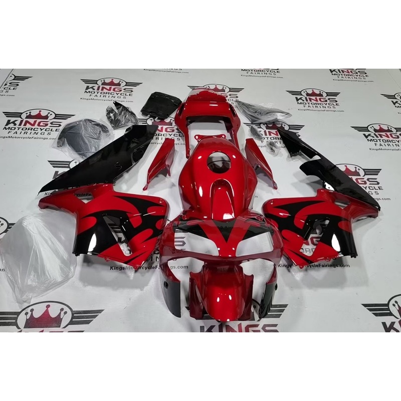 Honda CBR600RR (2003-2004) Red, Black Tribal Fairings No Seat Cowl No Bolt Kit No Tank