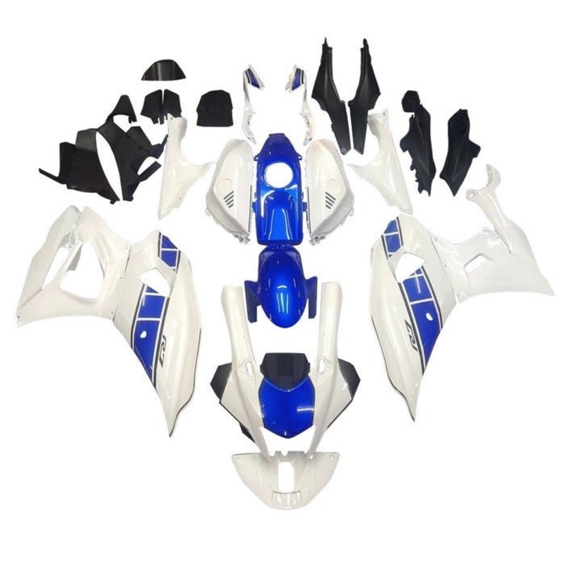Yamaha R7 Fairings (2021-2024) White, Blue Stripe No Seat Cowl No Bolt Kit No Tank