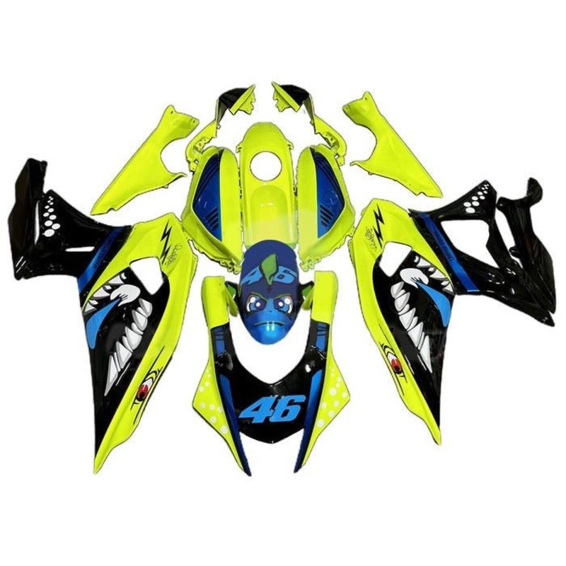 Yamaha R7 Fairings (2021-2024) Yellow, Black Shark No Seat Cowl No Bolt Kit No Tank