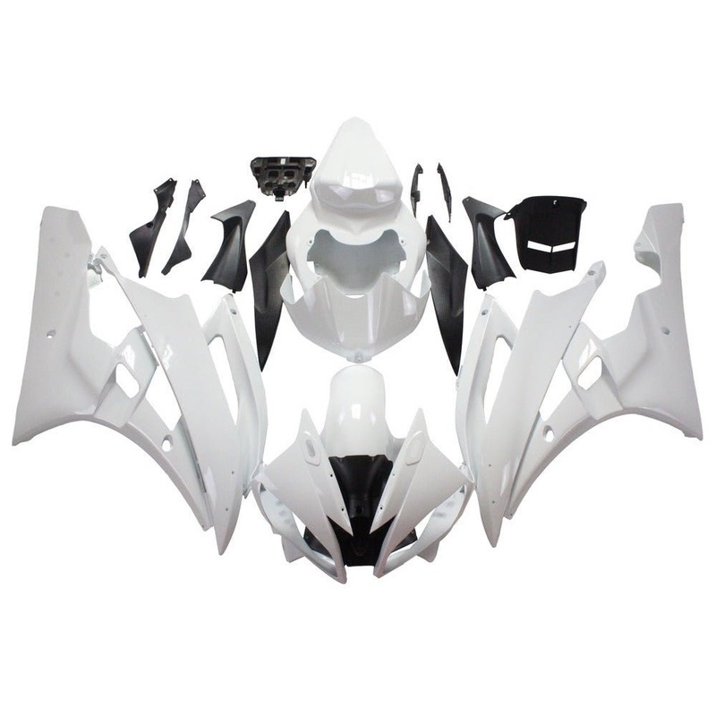 Yamaha YZF-R6 (2006-2007) All White Fairings No Seat Cowl No Bolt Kit No Tank
