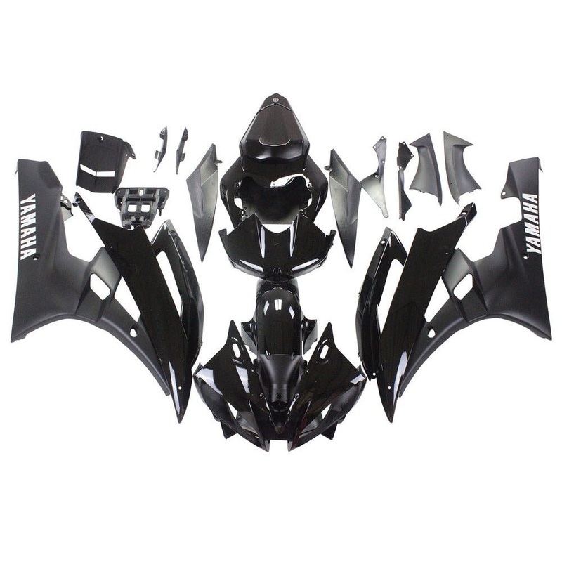 Yamaha YZF-R6 (2006-2007) Black, Matte Black, White Fairings No Seat Cowl No Bolt Kit No Tank