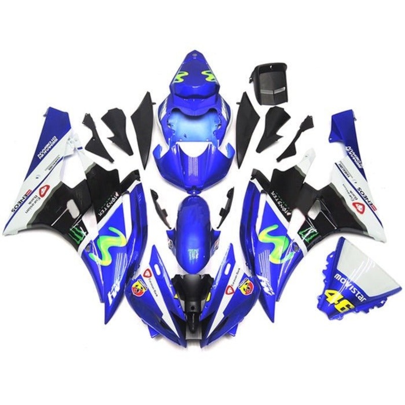 Yamaha YZF-R6 (2006-2007) Blue, Black, White Movistar Fairings No Seat Cowl No Bolt Kit No Tank