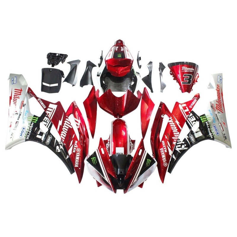 Yamaha YZF-R6 (2006-2007) Candy Red, Milwaukee Fairings No Seat Cowl No Bolt Kit No Tank