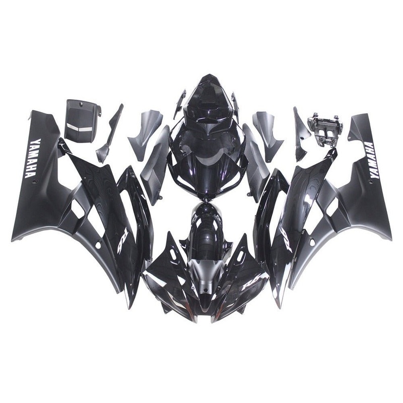 Yamaha YZF-R6 (2006-2007) Gloss Black, Matte Black, White Fairings No Seat Cowl No Bolt Kit No Tank