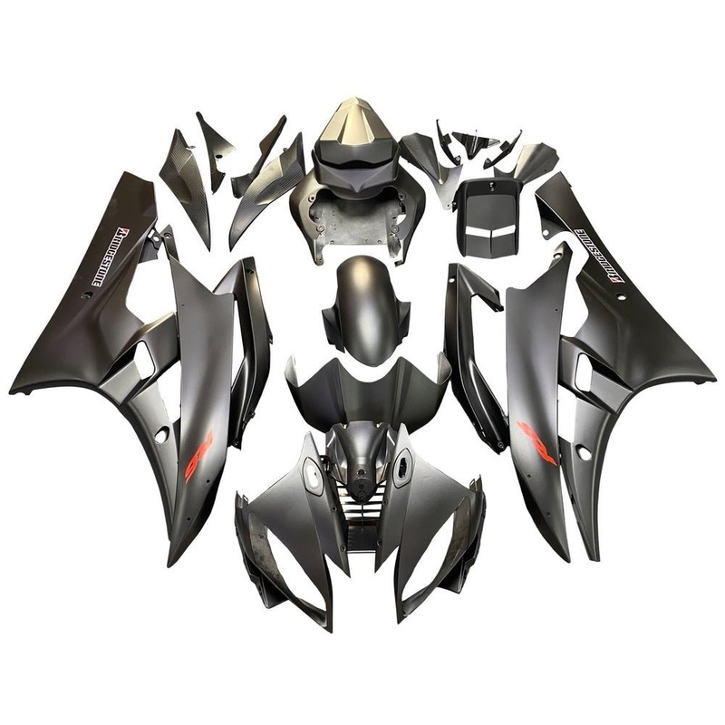 Yamaha YZF-R6 (2006-2007) Matte Black, Bridgestone Fairings No Seat Cowl No Bolt Kit No Tank