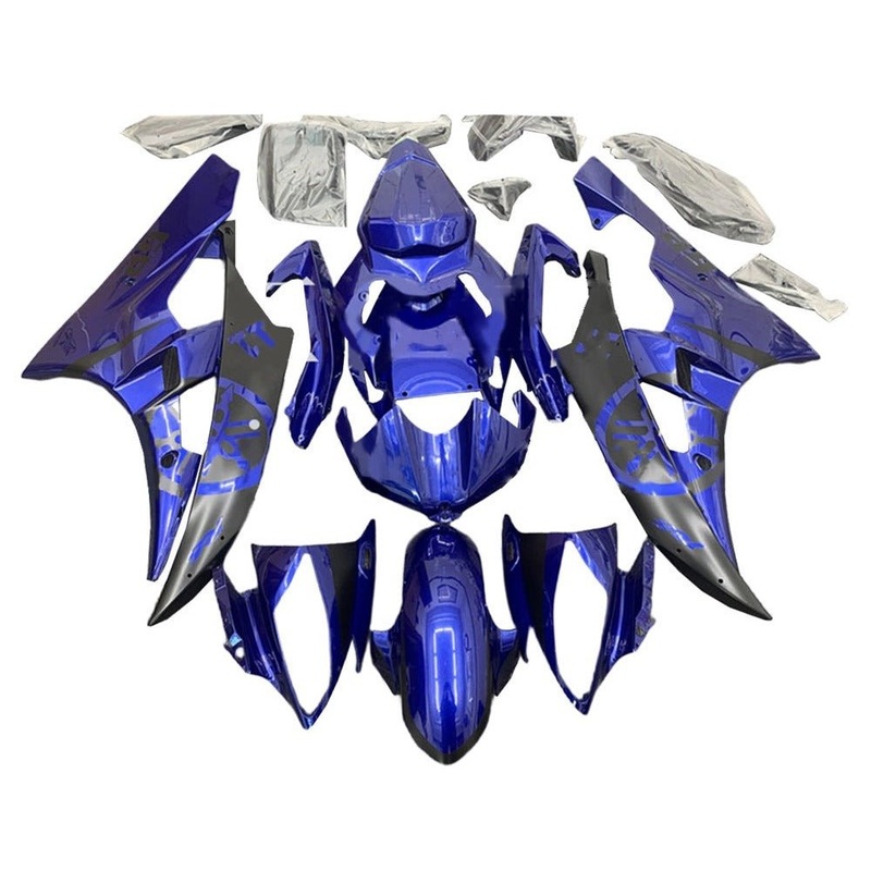 Yamaha YZF-R6 (2006-2007) Matte Black, Gloss Dark Blue Fairings No Seat Cowl No Bolt Kit No Tank