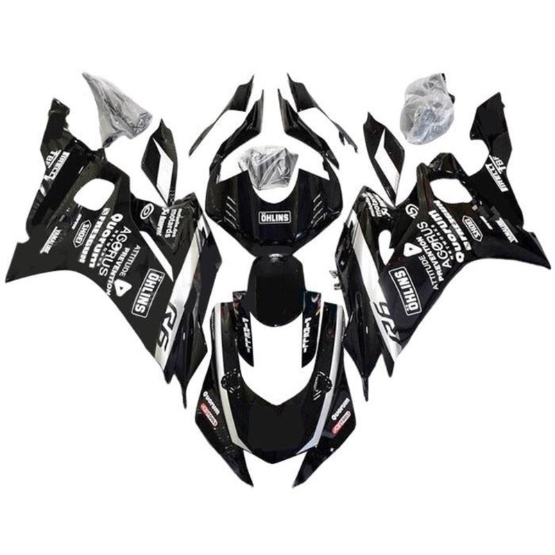 YAMAHA YZF-R6 (2017-2022) Black, White, Ohlins Fairings No Seat Cowl No Bolt Kit No Tank