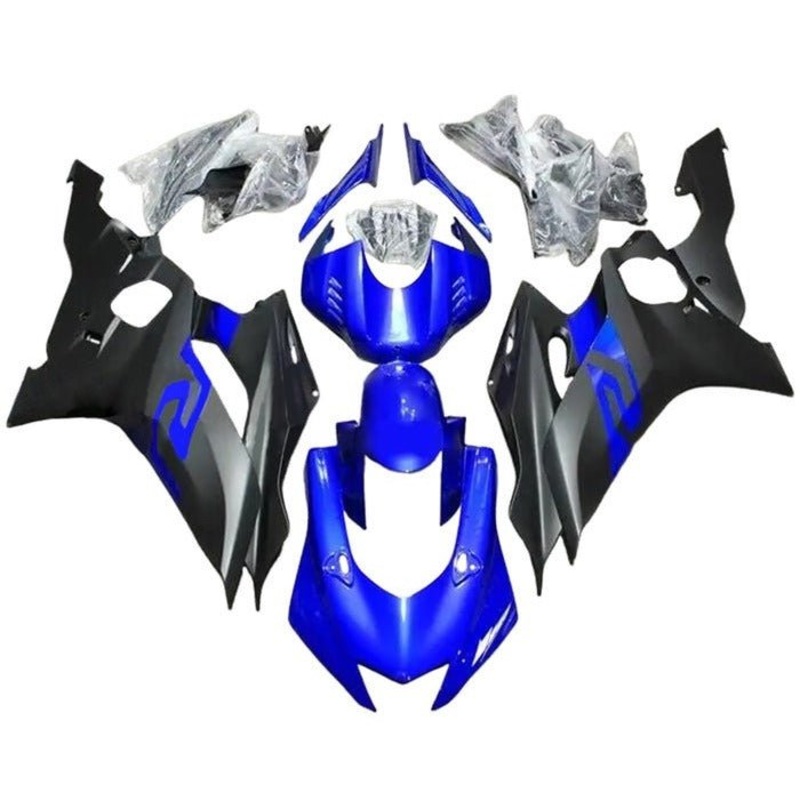 YAMAHA YZF-R6 (2017-2022) Matte Black, Gloss Blue Fairings No Seat Cowl No Bolt Kit No Tank
