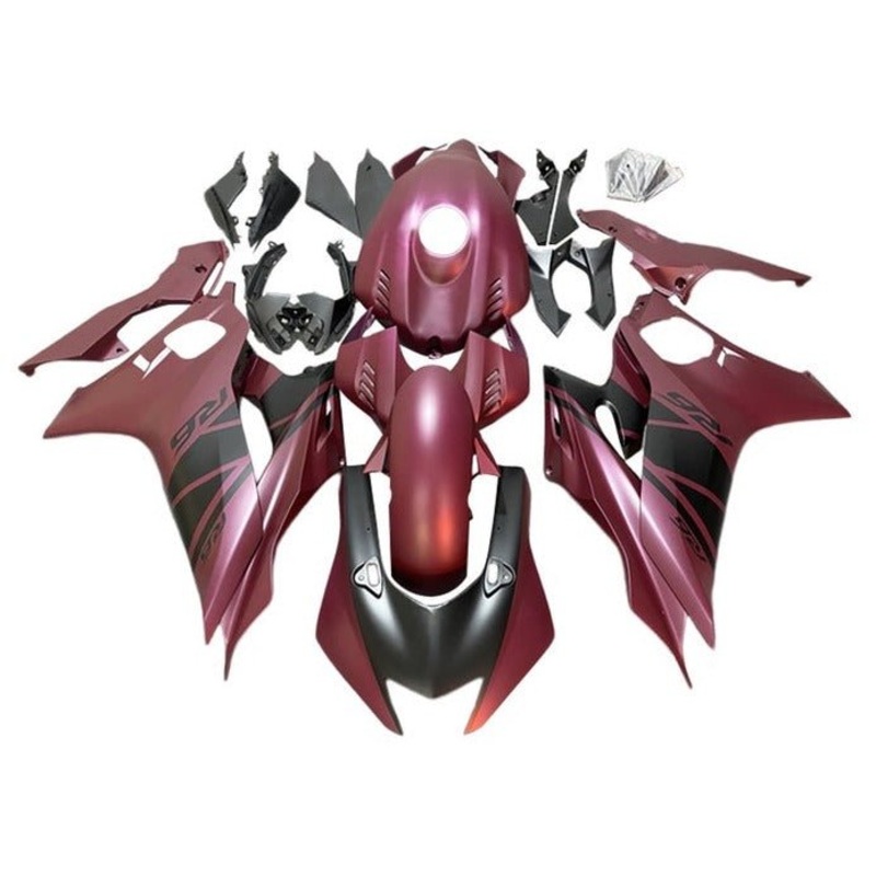 YAMAHA YZF-R6 (2017-2022) Matte Red Plum, Black Fairings No Seat Cowl No Bolt Kit No Tank