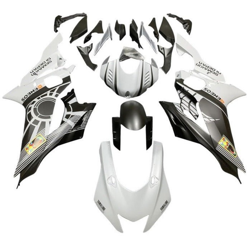 YAMAHA YZF-R6 (2017-2022) Matte White, Matte Black, Eneos Fairings No Seat Cowl No Bolt Kit No Tank