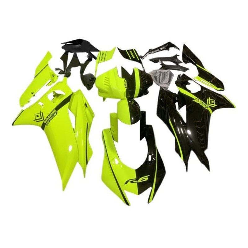 YAMAHA YZF-R6 (2017-2022) Neon Yellow, Black Fairings No Seat Cowl No Bolt Kit No Tank
