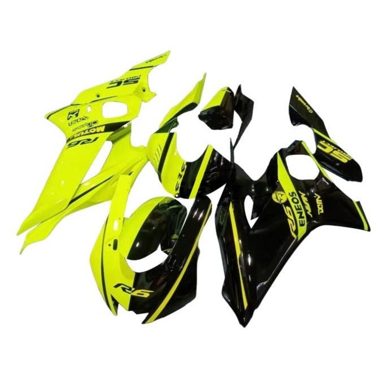 YAMAHA YZF-R6 (2017-2022) Neon Yellow, Black Split Fairings No Seat Cowl No Bolt Kit No Tank