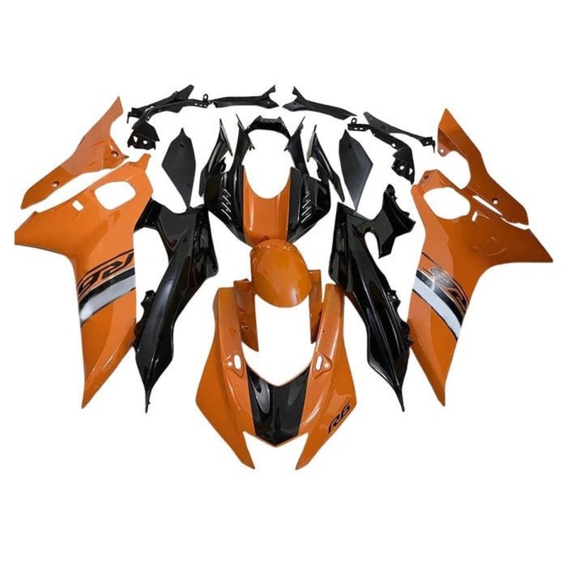 YAMAHA YZF-R6 (2017-2022) Orange, Black, White Stripe Fairings No Seat Cowl No Bolt Kit No Tank
