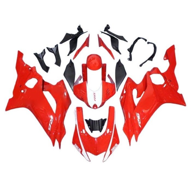 YAMAHA YZF-R6 (2017-2022) Red, White Stripe Fairings No Seat Cowl No Bolt Kit No Tank