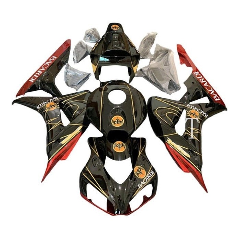 Honda CBR1000RR (2006-2007) Black, Gold, Red Bacardi Fairings No Seat Cowl No Bolt Kit No Tank
