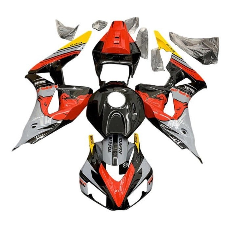 Honda CBR1000RR (2006-2007) Black, Red, Gray, Repsol Bull Fairings No Seat Cowl No Bolt Kit No Tank