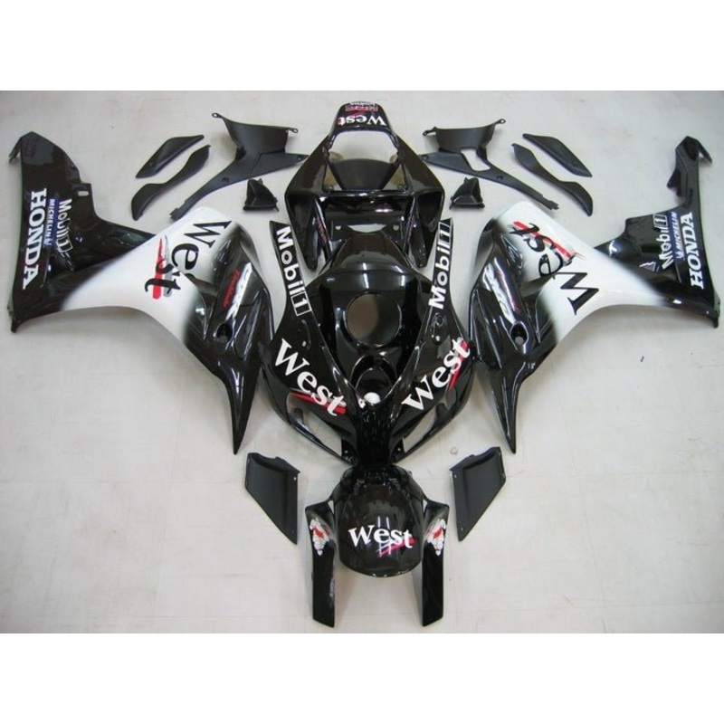 Honda CBR1000RR (2006-2007) Black, White, West Mobil1 Fairings No Seat Cowl No Bolt Kit No Tank