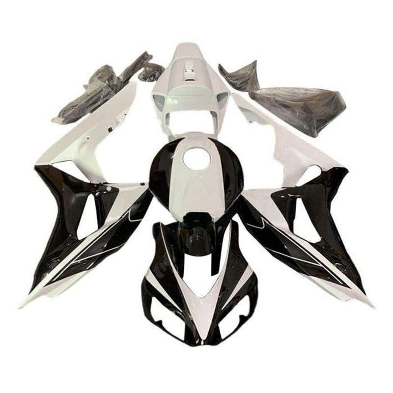 Honda CBR1000RR (2006-2007) Gloss Black, White Fairings No Seat Cowl No Bolt Kit No Tank