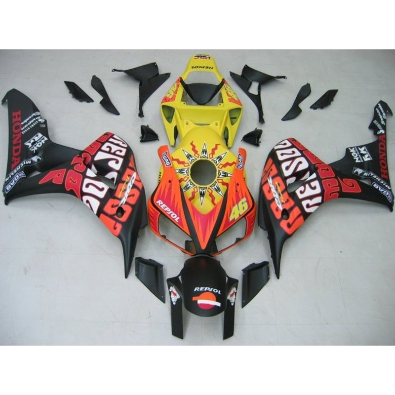 Honda CBR1000RR (2006-2007) Matte Black, Orange, Rossi Fairings No Seat Cowl No Bolt Kit No Tank