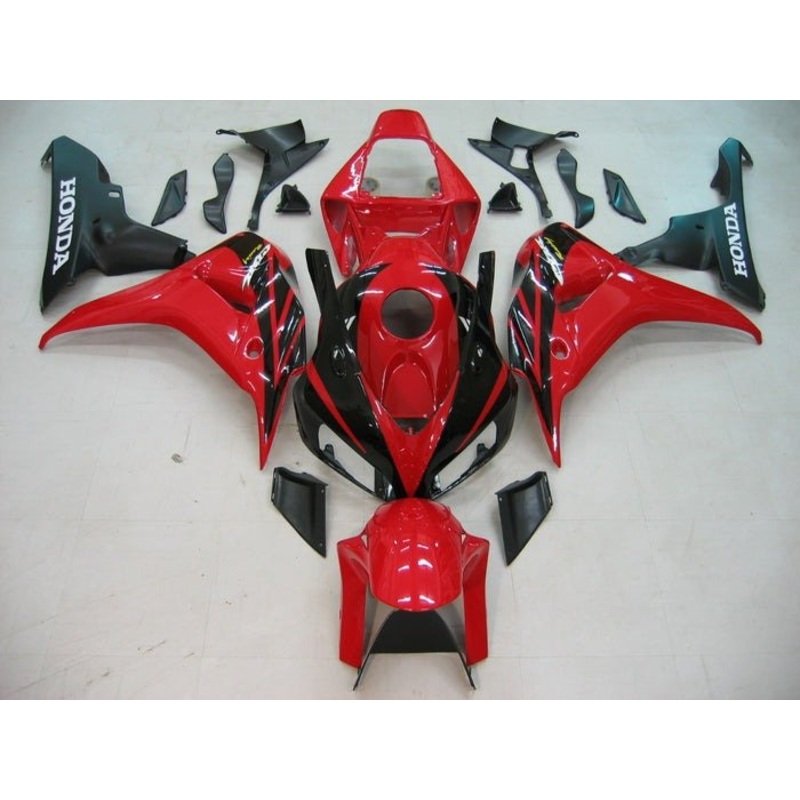 Honda CBR1000RR (2006-2007) Red, Black Stripes Fairings No Seat Cowl No Bolt Kit No Tank