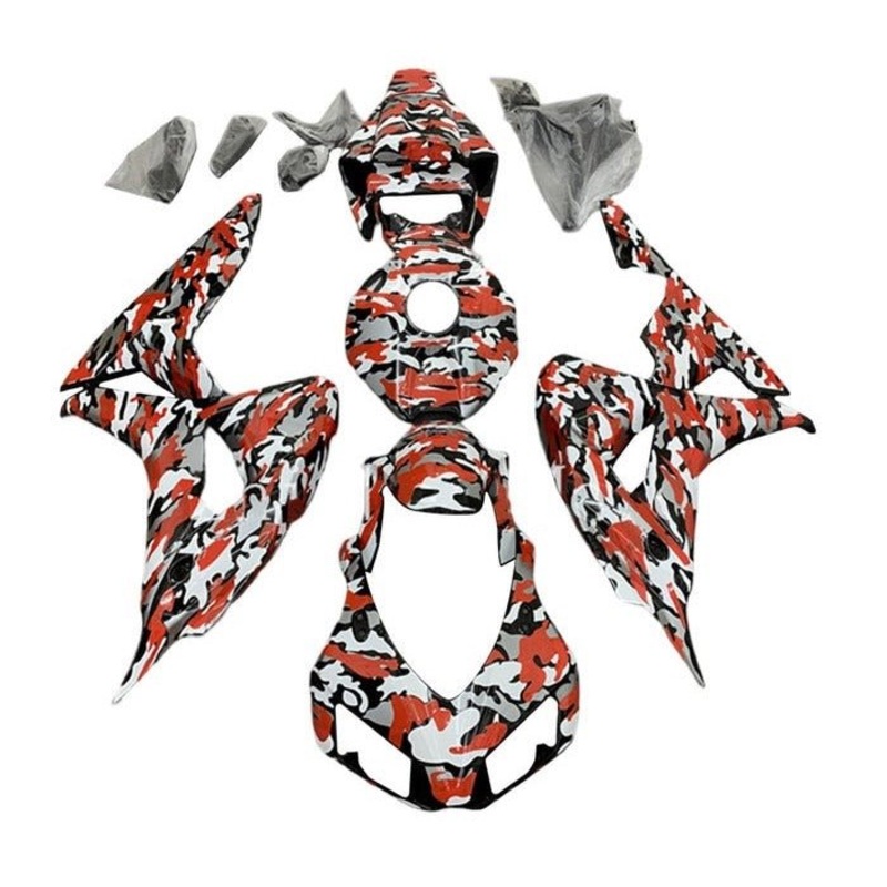 Honda CBR1000RR (2006-2007) Red Camouflage Fairings No Seat Cowl No Bolt Kit No Tank