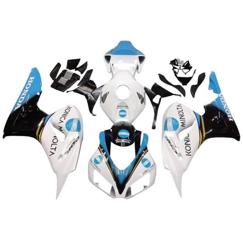 Honda CBR1000RR (2006-2007) White, Light Blue, Konica Minolta Fairings No Seat Cowl No Bolt Kit No Tank