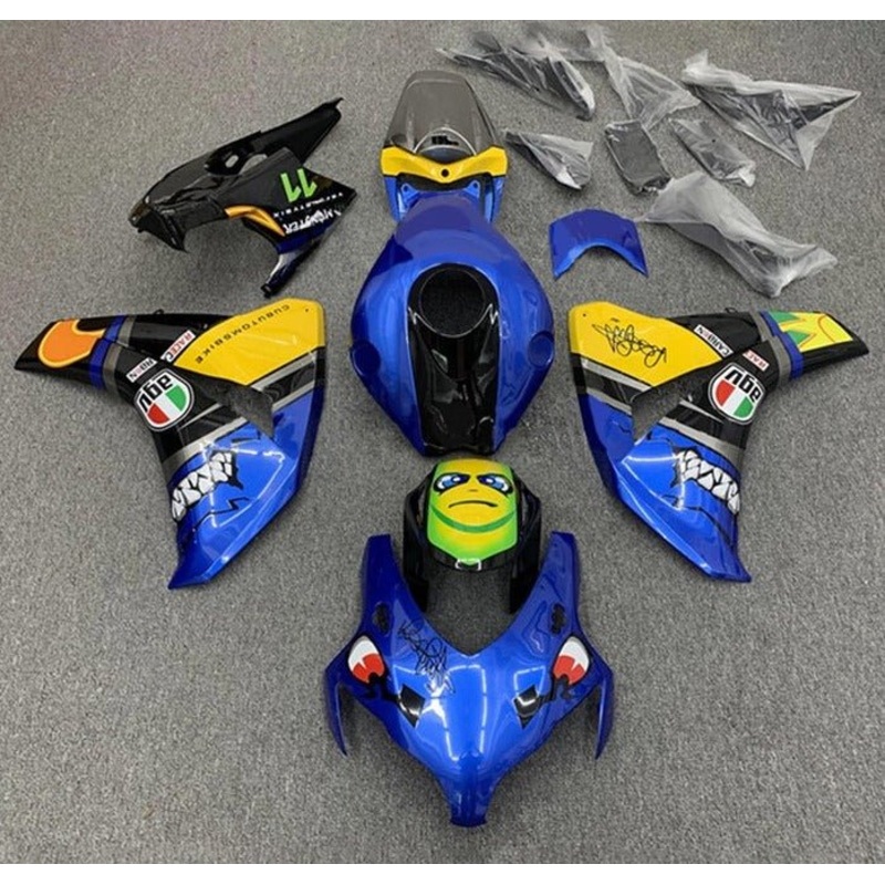 Honda CBR1000RR (2008-2011) Blue Creature Fairings No Seat Cowl No Bolt Kit No Tank