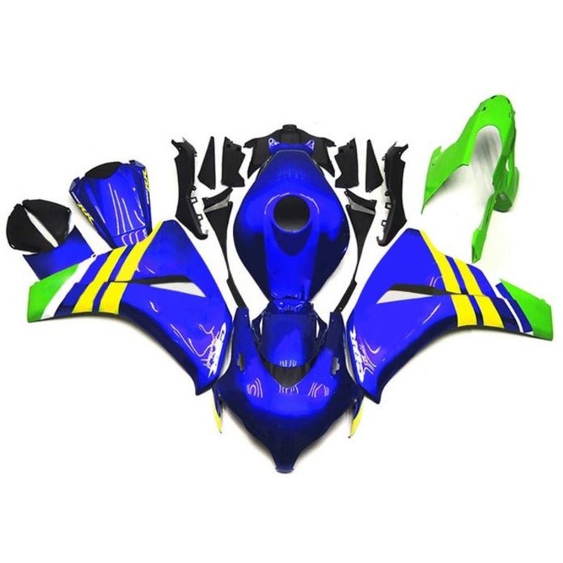 Honda CBR1000RR (2008-2011) Blue, Yellow, Green Fairings No Seat Cowl No Bolt Kit No Tank