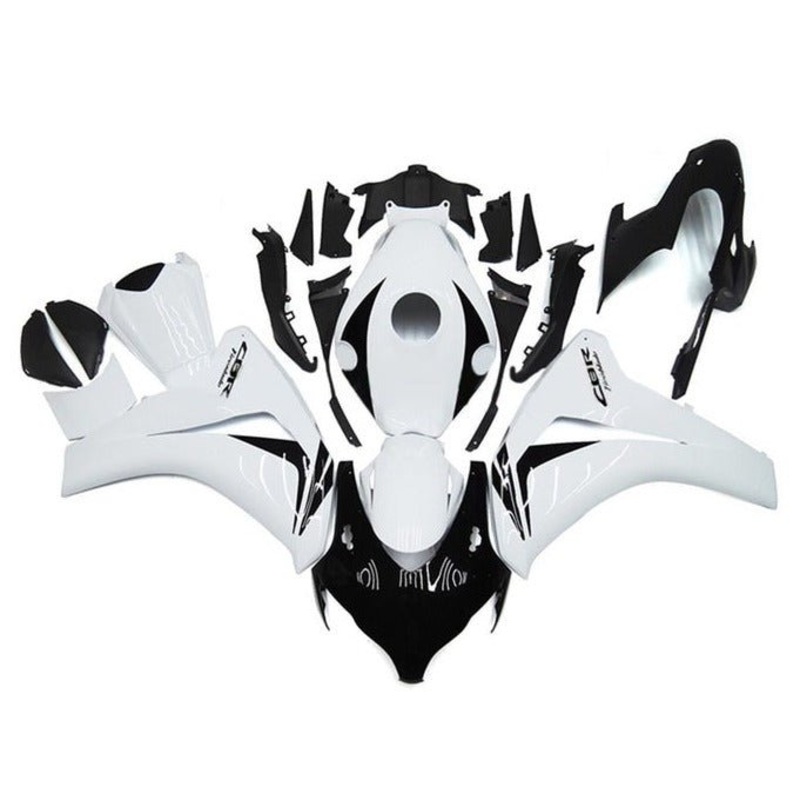 Honda CBR1000RR (2008-2011) Gloss White, Black Fairings No Seat Cowl No Bolt Kit No Tank