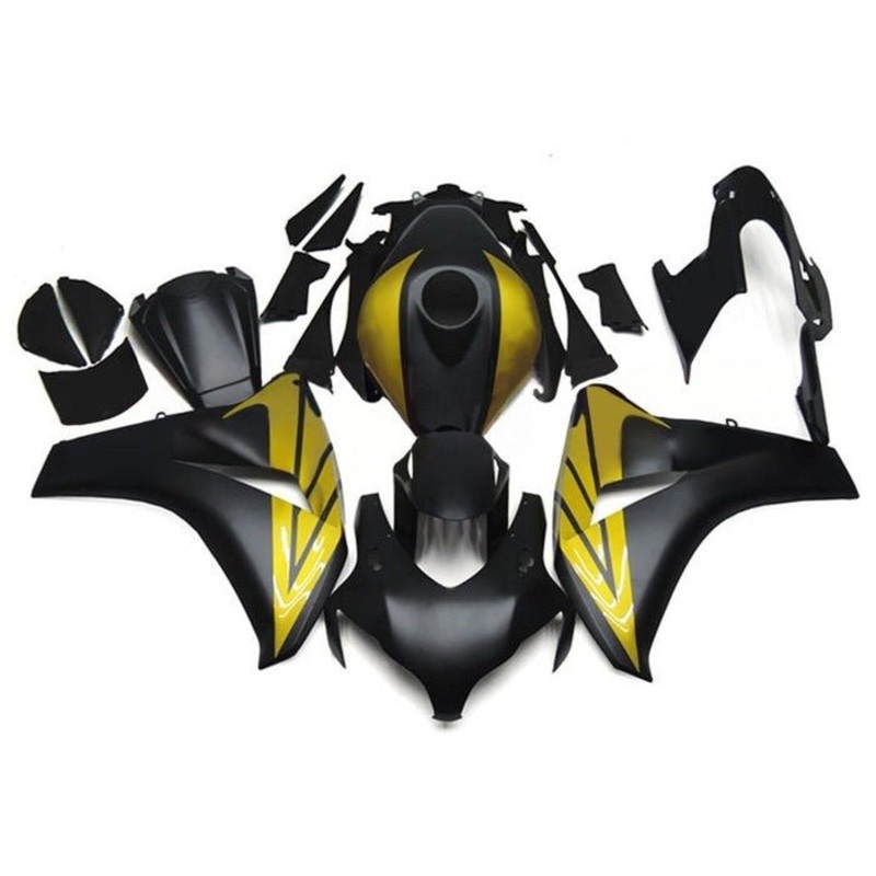 Honda CBR1000RR (2008-2011) Matte Black, Gloss Gold Fairings No Seat Cowl No Bolt Kit No Tank
