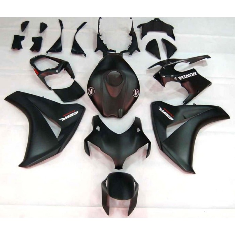 Honda CBR1000RR (2008-2011) Matte Black, White, Red Fairings No Seat Cowl No Bolt Kit No Tank