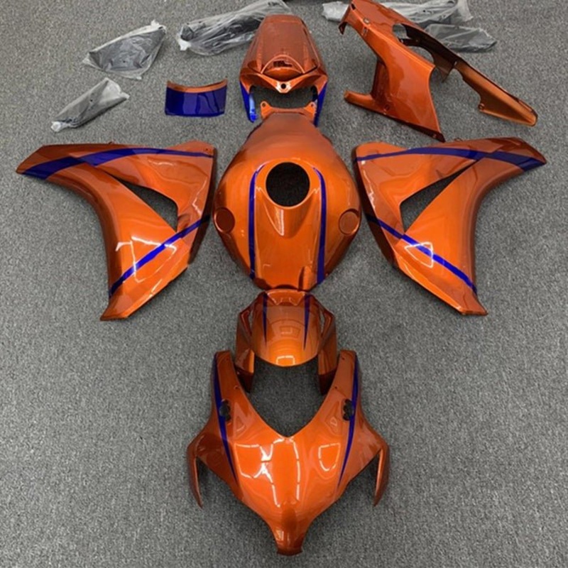 Honda CBR1000RR (2008-2011) Orange, Blue Stripe Fairings No Seat Cowl No Bolt Kit No Tank