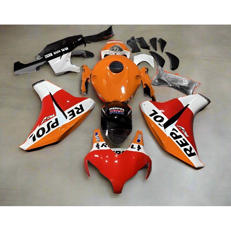Honda CBR1000RR (2008-2011) Red, Orange Repsol RCV Fairings No Seat Cowl No Bolt Kit No Tank