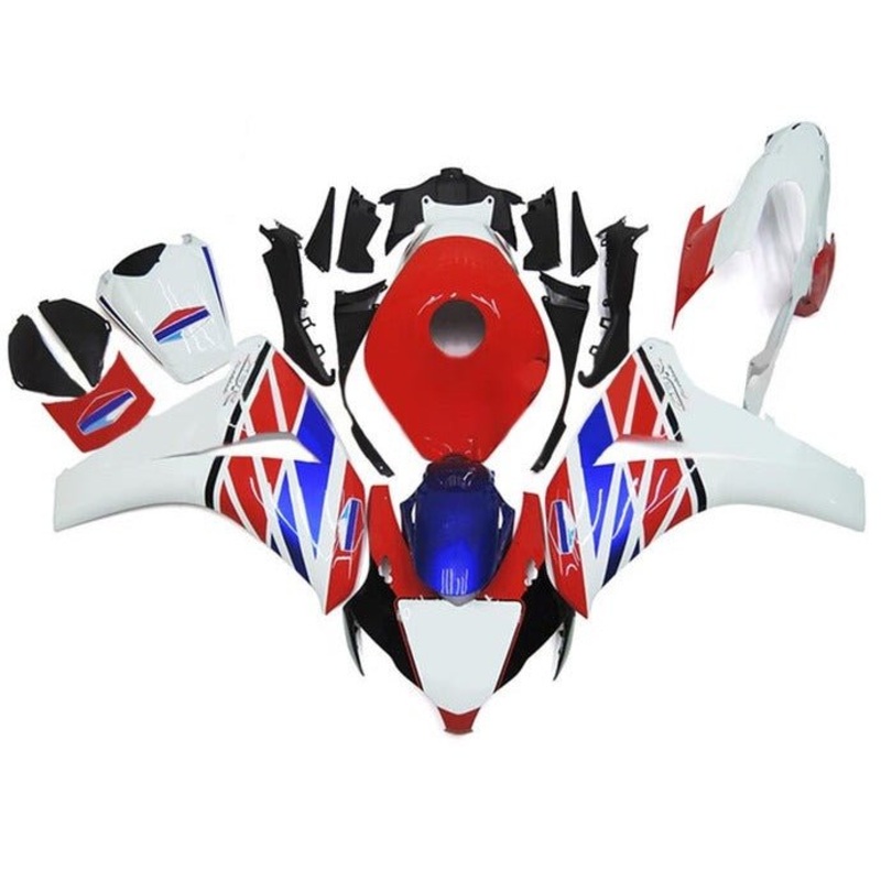 Honda CBR1000RR (2008-2011) Red, White, Blue, Black Stripe Fairings No Seat Cowl No Bolt Kit No Tank