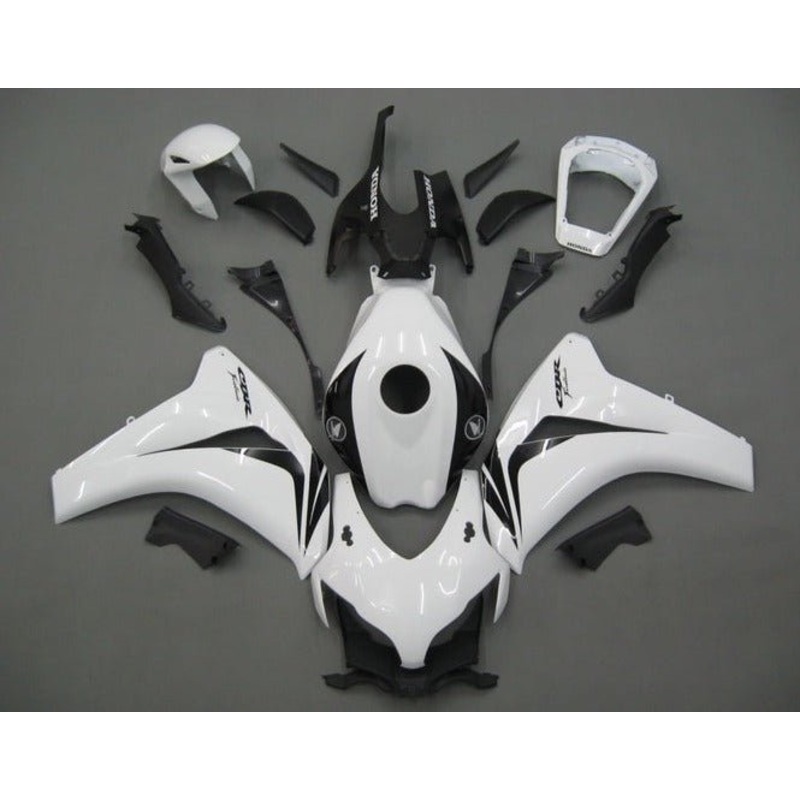 Honda CBR1000RR (2008-2011) White, Black Gloss Fairings No Seat Cowl No Bolt Kit No Tank