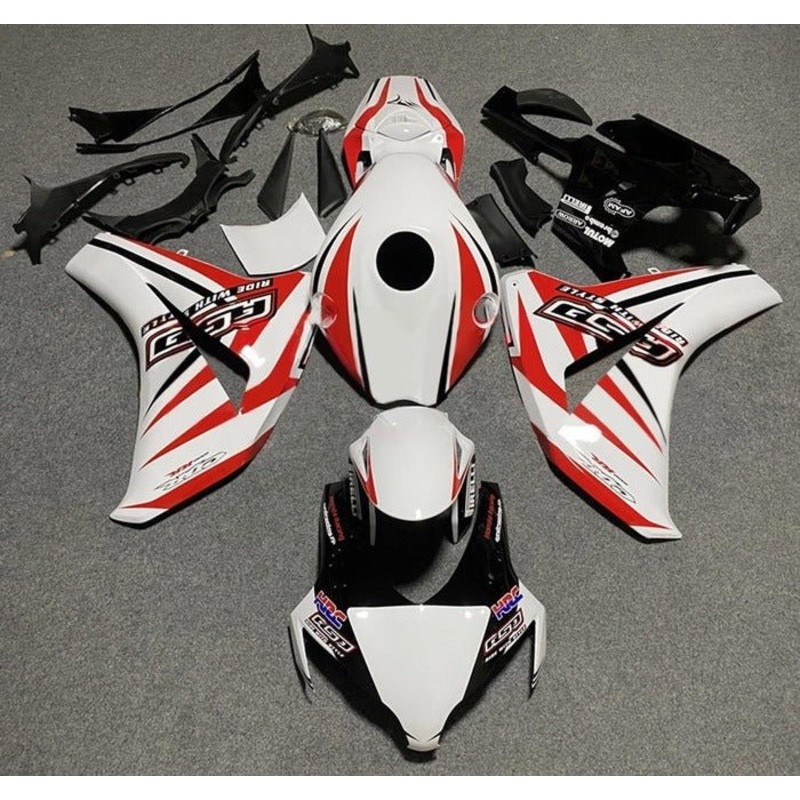 Honda CBR1000RR (2008-2011) White, Red, Black HRC Fairings No Seat Cowl No Bolt Kit No Tank