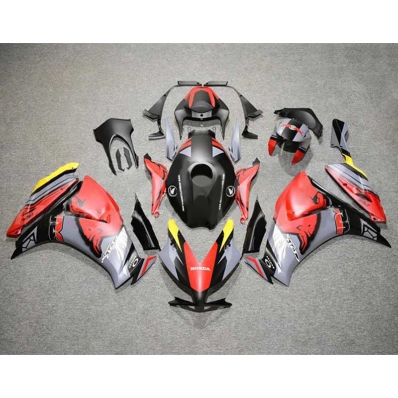 Honda CBR1000RR (2012-2016) Matte Gray, Black, Red, Bull Fairings No Seat Cowl No Bolt Kit No Tank