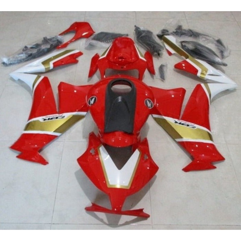 Honda CBR1000RR (2012-2016) Red, Gold, White Fairings No Seat Cowl No Bolt Kit No Tank