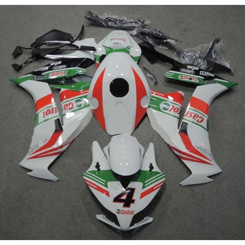 Honda CBR1000RR (2012-2016) White, Red, Green, Castrol Fairings No Seat Cowl No Bolt Kit No Tank