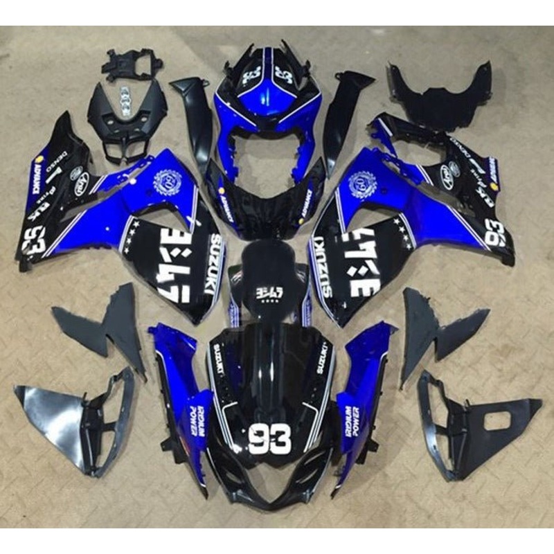 Suzuki GSXR1000 (2009-2016) Black, Blue, White #93 Fairings Clear Windscreen: Free No Seat Cowl No Bolt Kit