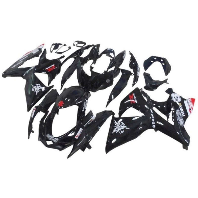 Suzuki GSXR1000 (2009-2016) Black, White, Beacon Fairings Clear Windscreen: Free No Seat Cowl No Bolt Kit