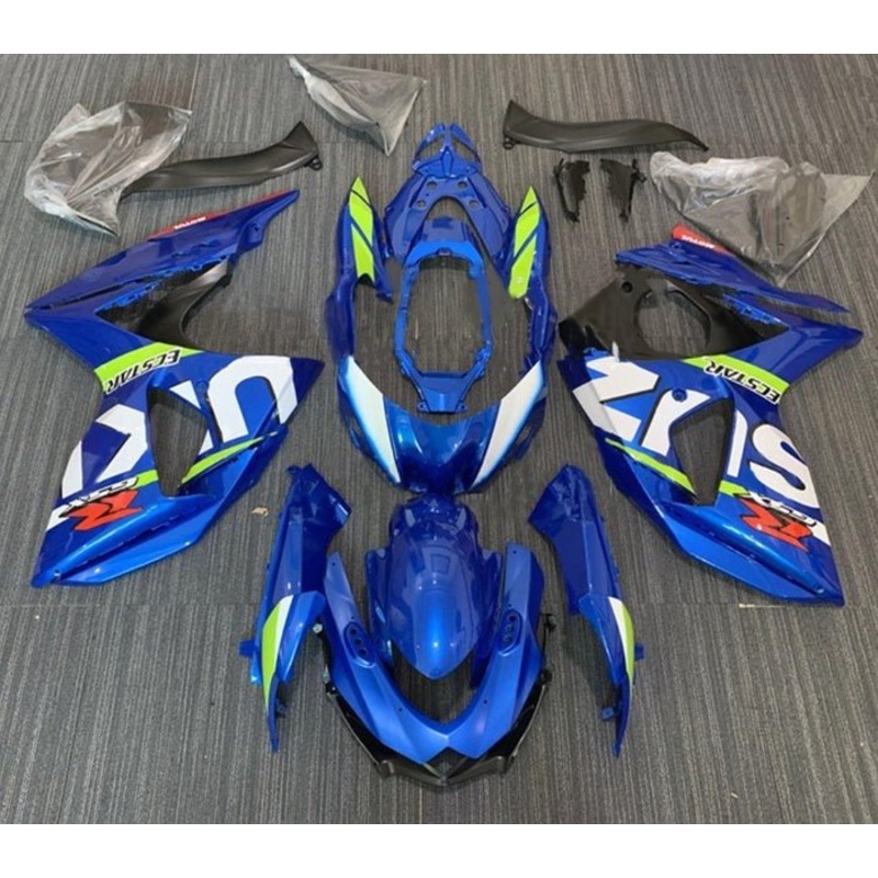 Suzuki GSXR1000 (2009-2016) Blue, Neon, White Ecstar Fairings Clear Windscreen: Free No Seat Cowl No Bolt Kit