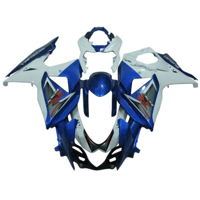 Suzuki GSXR1000 (2009-2016) Blue, White Original Fairings Clear Windscreen: Free No Seat Cowl No Bolt Kit