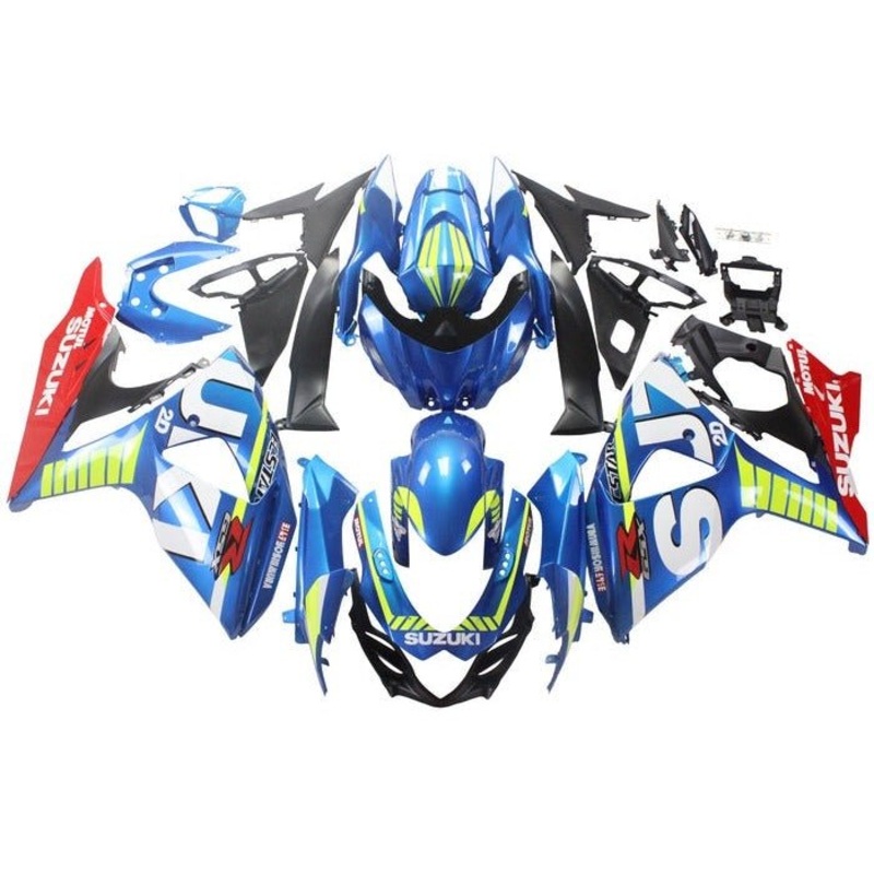 Suzuki GSXR1000 (2009-2016) Blue, White, Red, Motul Fairings Clear Windscreen: Free No Seat Cowl No Bolt Kit