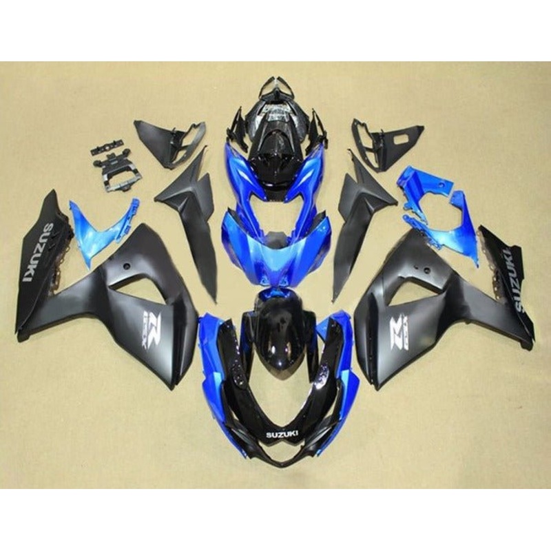 Suzuki GSXR1000 (2009-2016) Matte Black, Blue, Gloss Black, Gray Fairings Clear Windscreen: Free No Seat Cowl No Bolt Kit