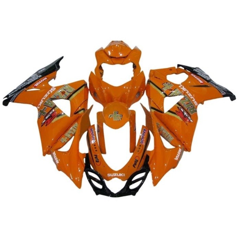 Suzuki GSXR1000 (2009-2016) Orange, Gold Rizla Fairings Clear Windscreen: Free No Seat Cowl No Bolt Kit