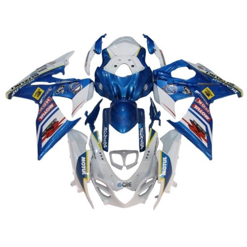 Suzuki GSXR1000 (2009-2016) White, Blue, Red, Yellow Fairings Clear Windscreen: Free No Seat Cowl No Bolt Kit