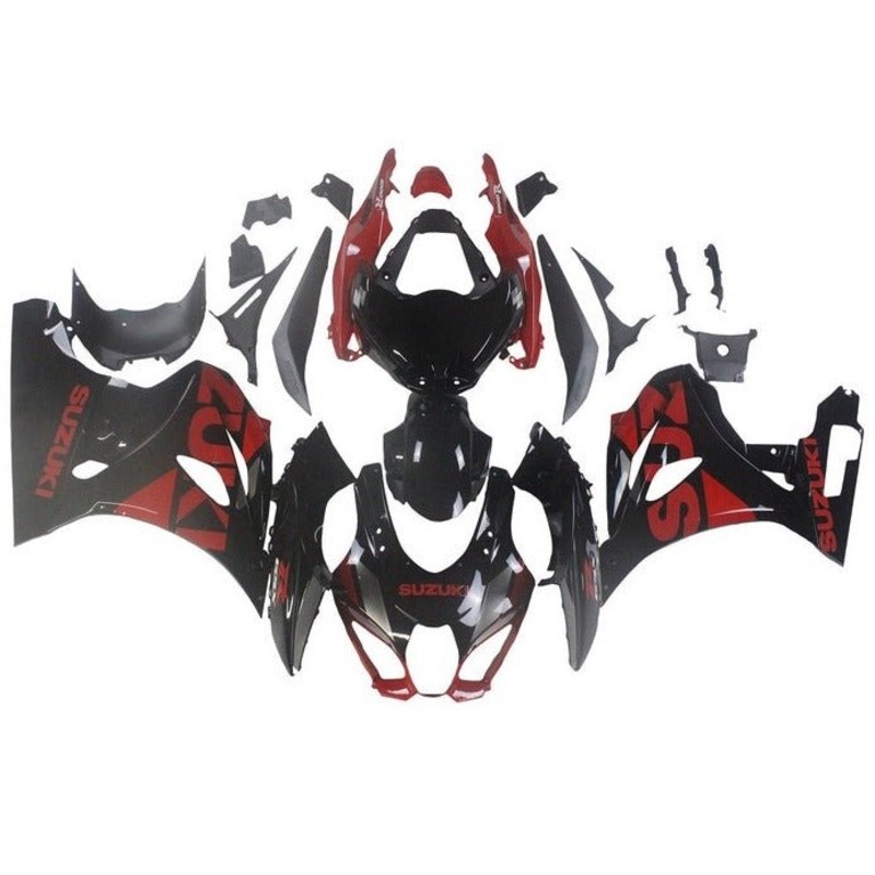 Suzuki GSXR1000 (2017-2025) Black, Dark Red Fairings No Tank No Seat Cowl No Bolt Kit