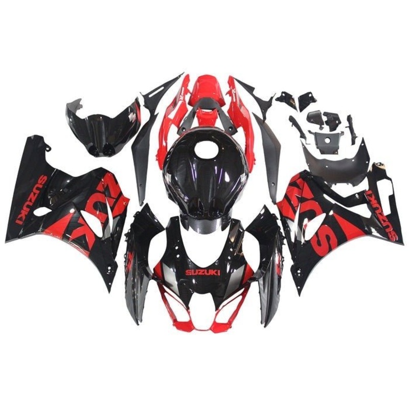 Suzuki GSXR1000 (2017-2025) Black, Red Fairings No Tank No Seat Cowl No Bolt Kit