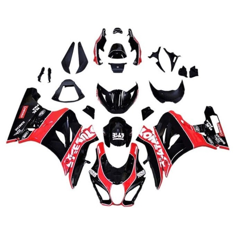 Suzuki GSXR1000 (2017-2025) Black, Red, White Pinstripe Fairings No Tank No Seat Cowl No Bolt Kit
